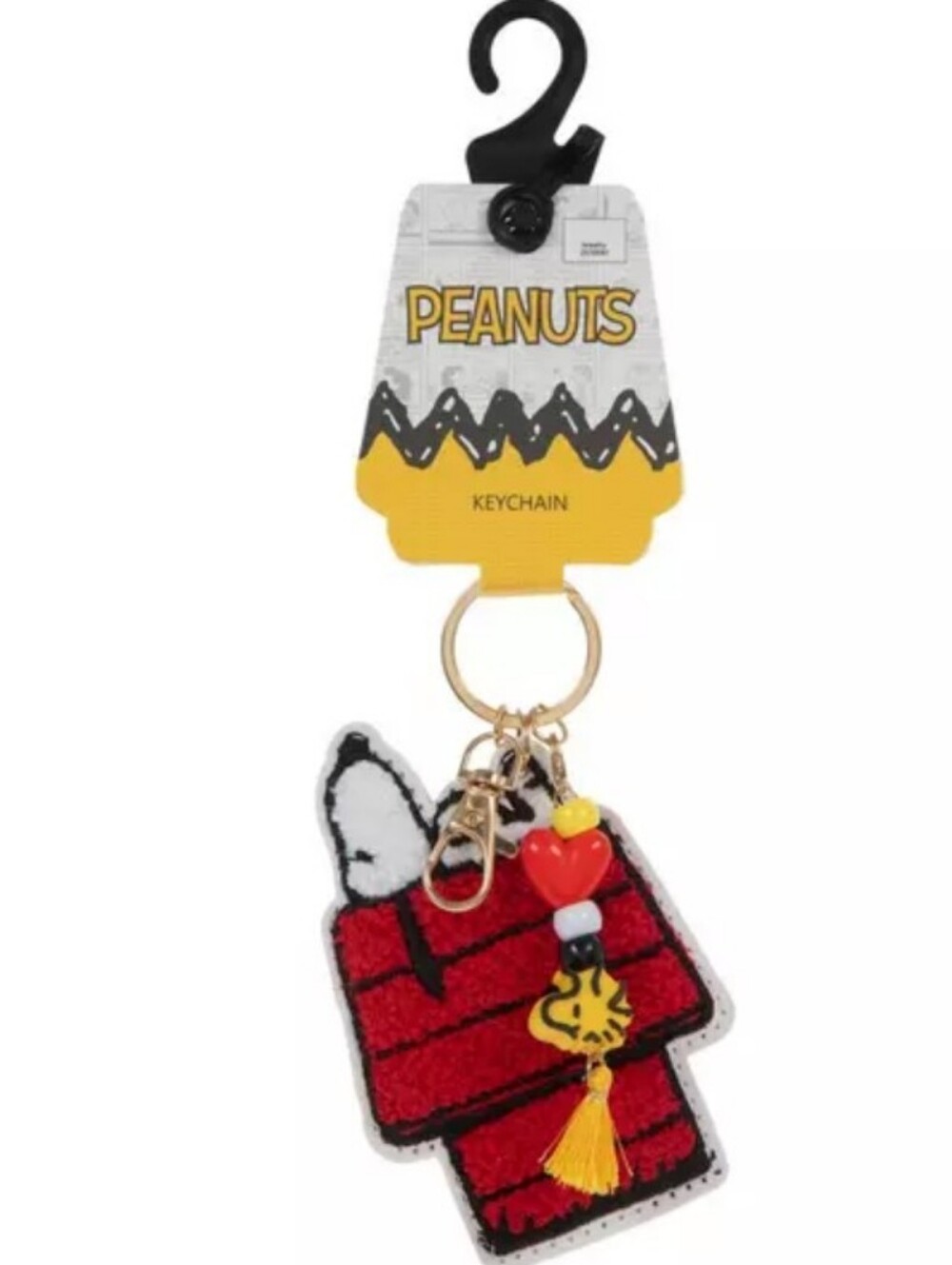 Peanuts Snoopy Red Doghouse & Wiodstock Tassel Charm Keychain
